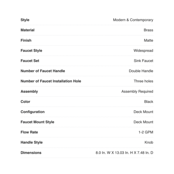 DHBF0001 Specs
